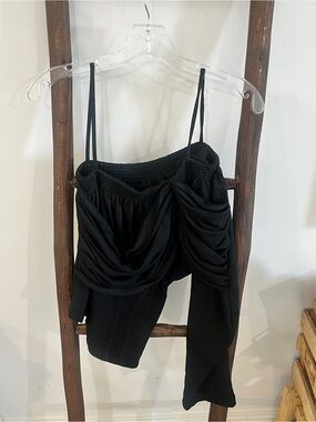 House of Sunny Black Draped Cami Top